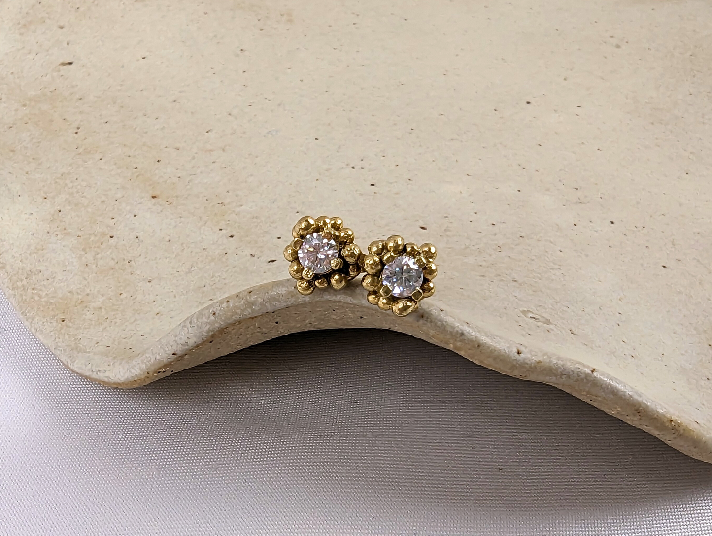 Cz Stud Earrings | 18k Gold Plated