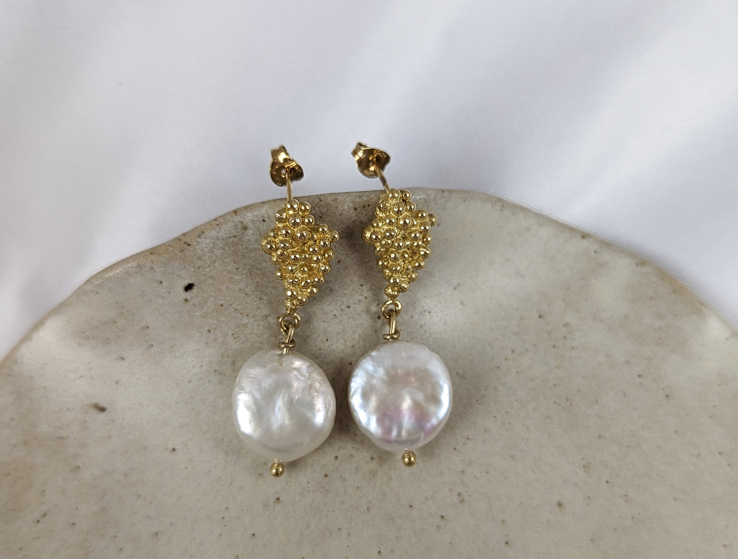 Barnacle and Pearl Earrings | 18K Gold Plated