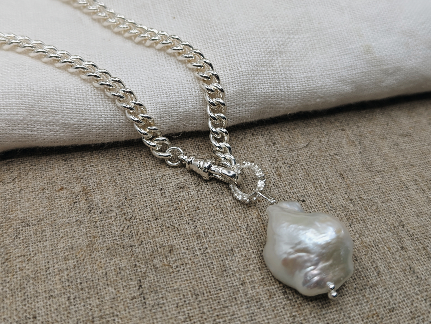 Fireball Baroque Pearl Pendant | Sterling Silver - MILLY MAUNDER