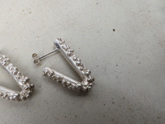 Ovate Budo Studs | Sterling Silver