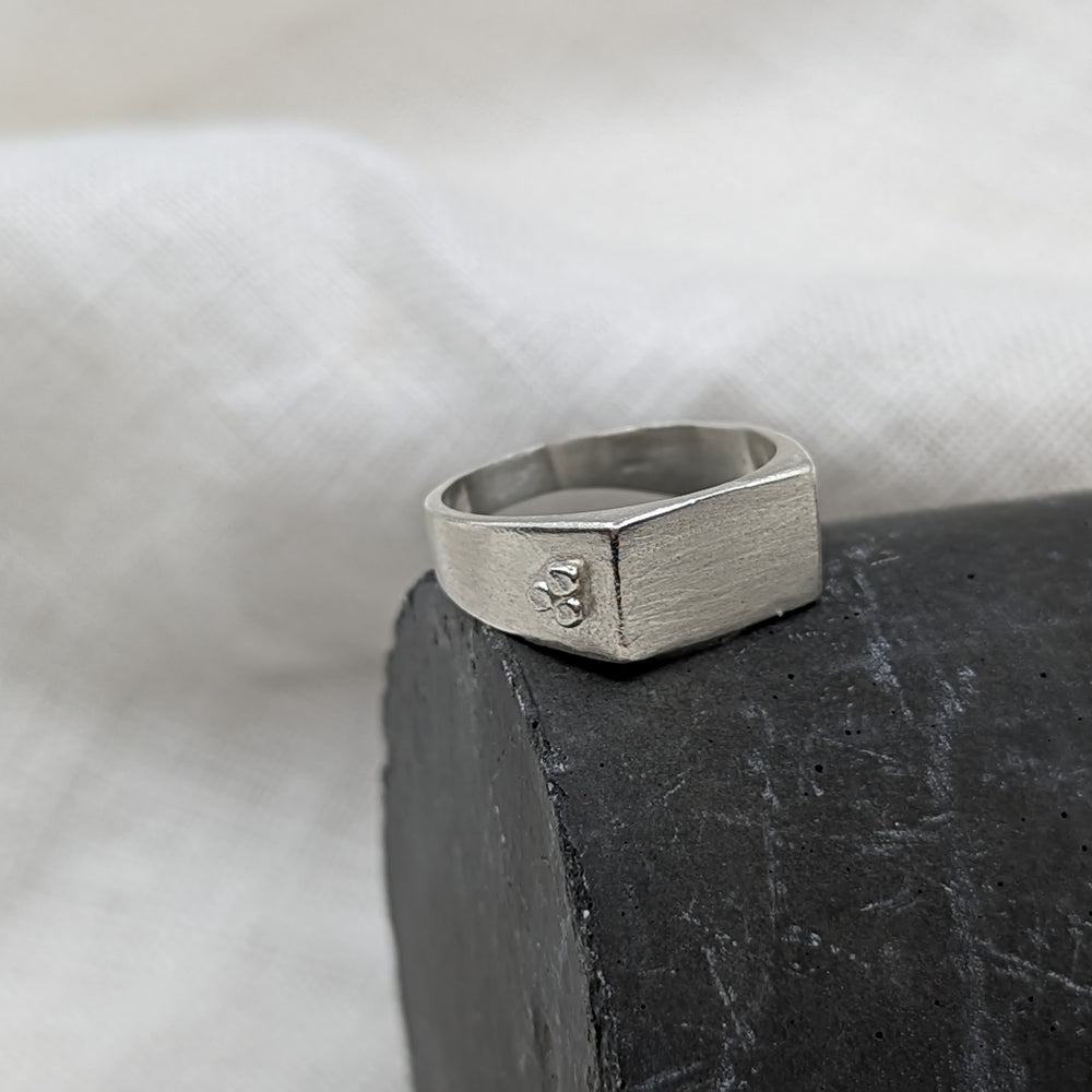 Mens Rectangular Signet Ring - MILLY MAUNDER