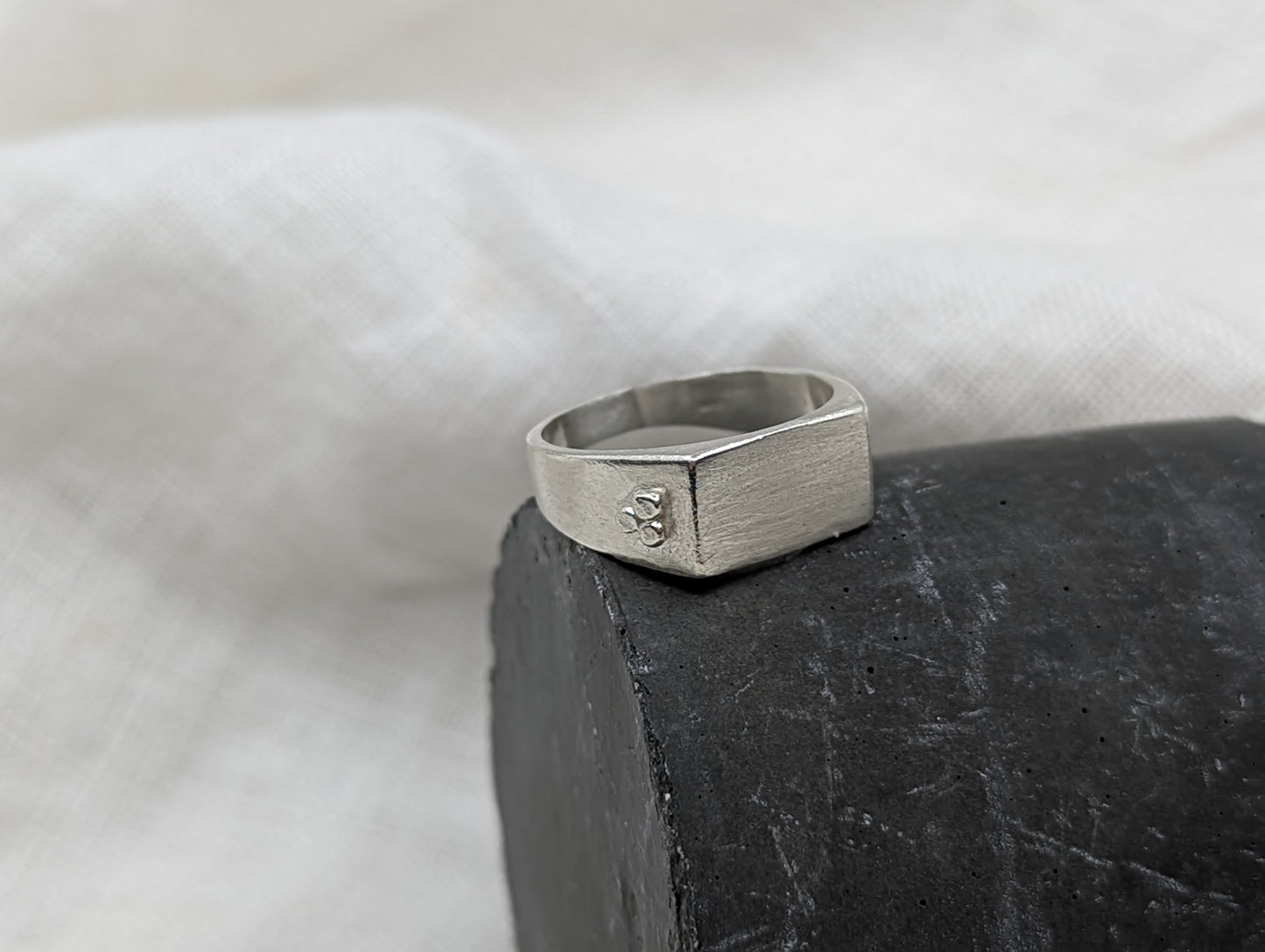 Mens Rectangular Signet Ring - MILLY MAUNDER