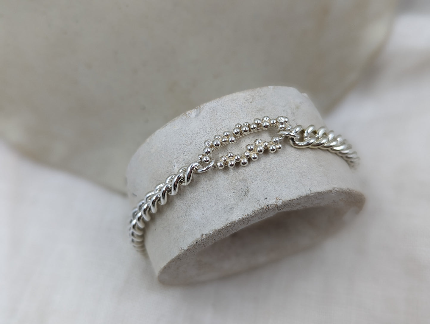 Granulation Link Bracelet | Sterling Silver