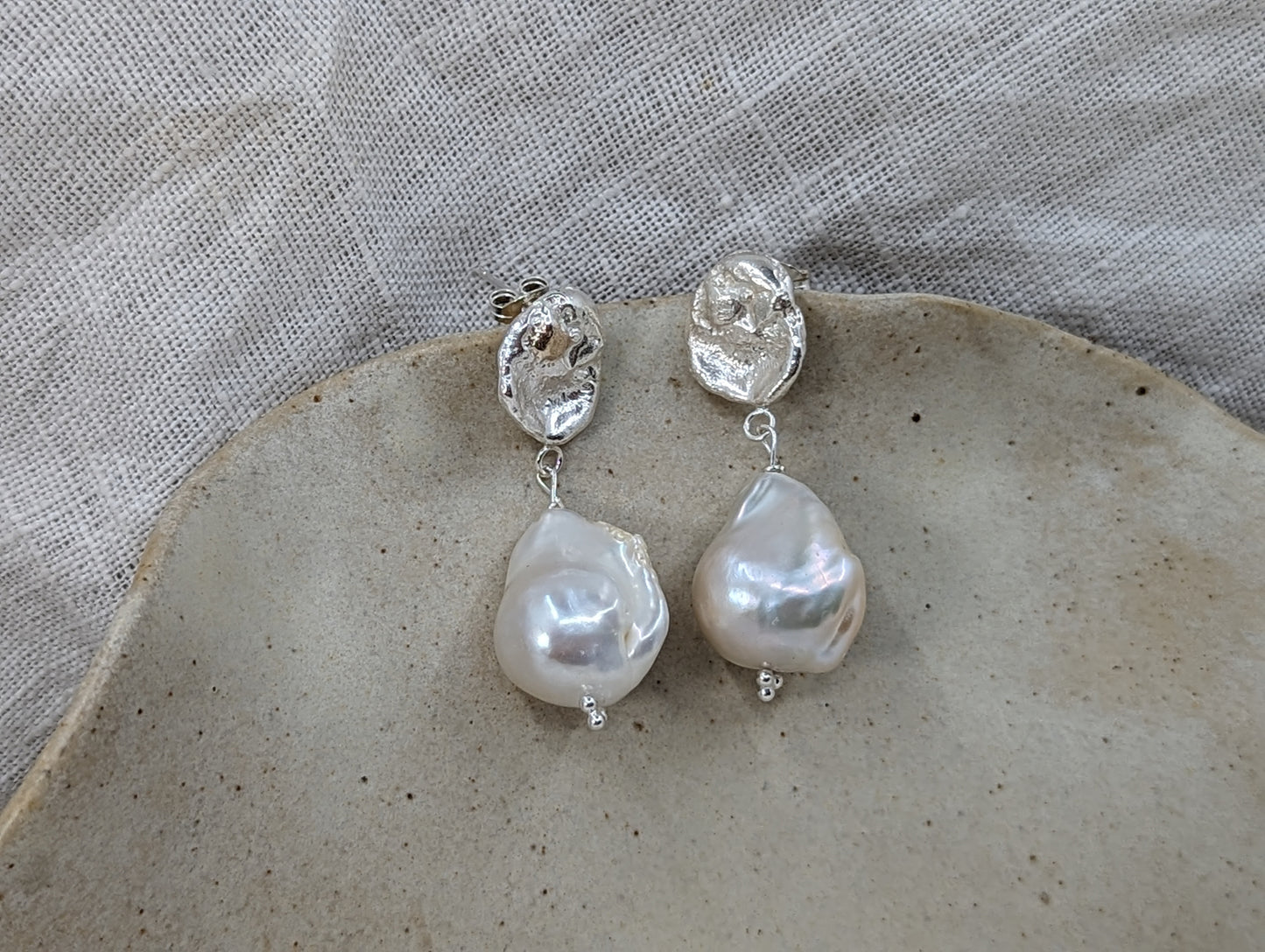 Dara and Pearl studs | Sterling Silver