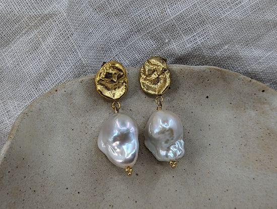Dara and Pearl studs | Gold plated