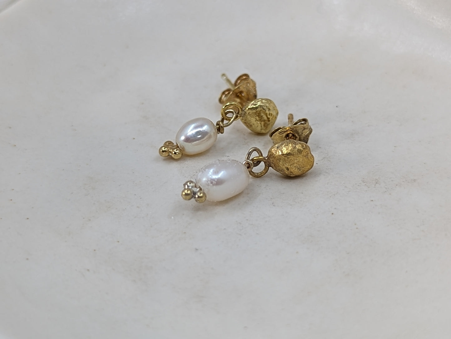 Mini Dara and Pearl studs | Gold Plated