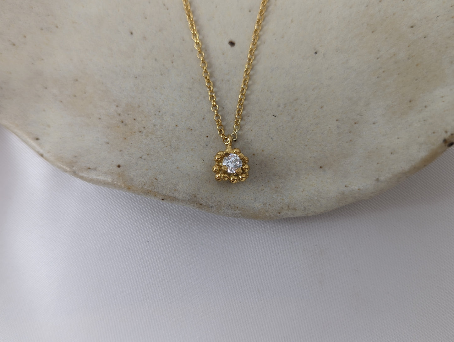 CZ Solitaire Pendant | 18k Gold Plated