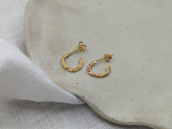 Mini Granulation Hoops | 18k Gold plated