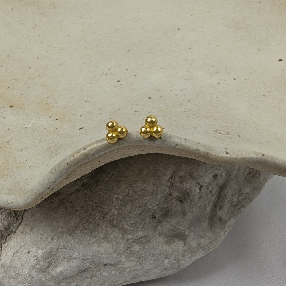 Mini Trio Bubble studs | Gold Plated - MILLY MAUNDER