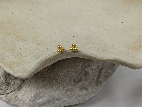 Mini Trio Bubble studs | Gold Plated