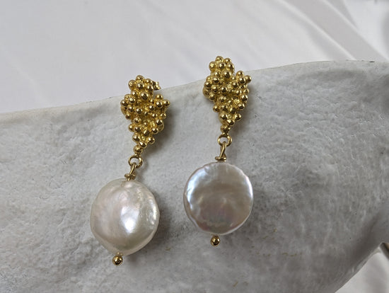 Barnacle and Pearl Earrings | 18K Gold Plated