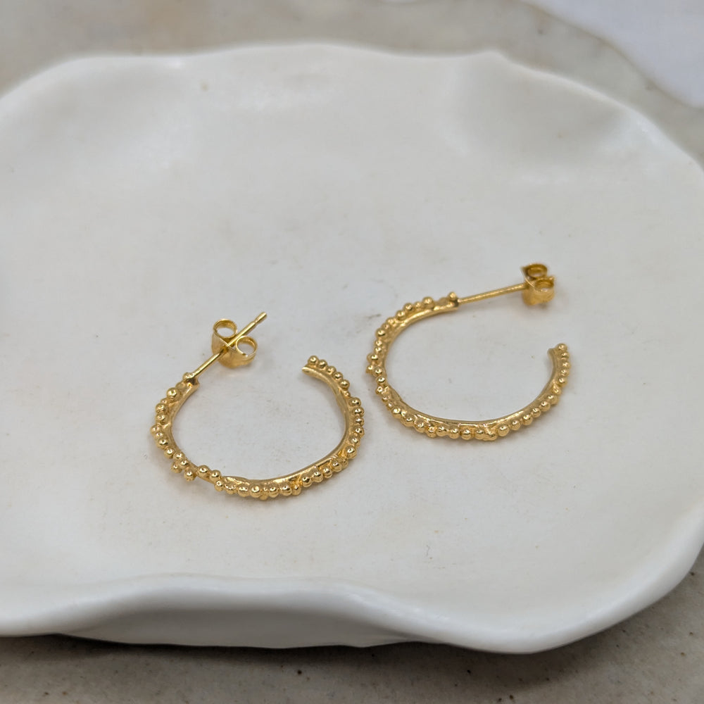 Granulation Hoops | 18k Gold plated - MILLY MAUNDER