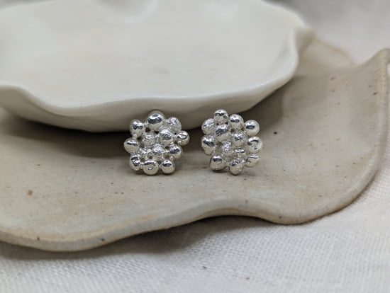 Molten Disc Mini Studs | Sterling Silver