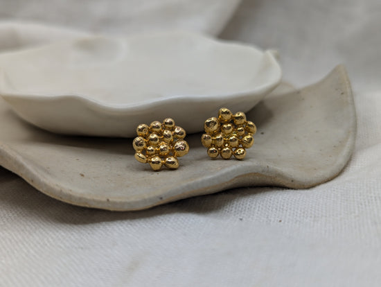 Molten Disc Mini Studs | Gold Plated