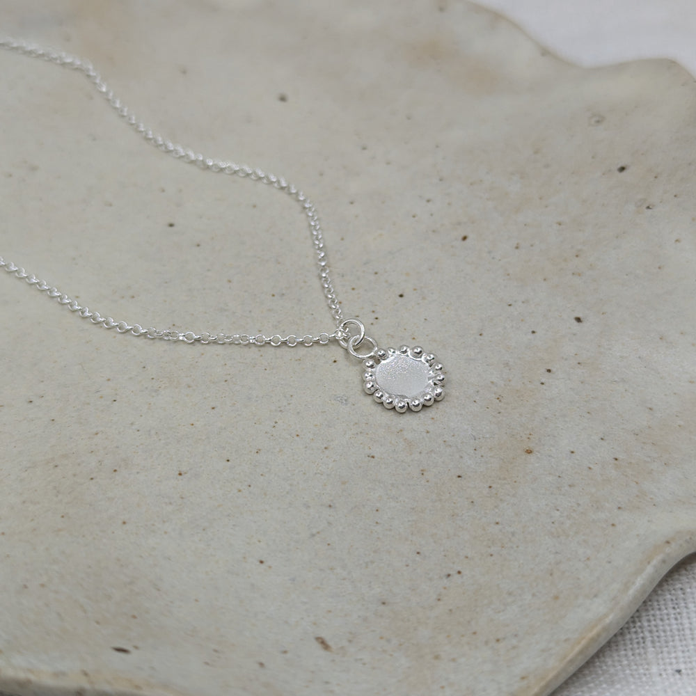Small Granulated Disc Pendant | Sterling Silver - MILLY MAUNDER