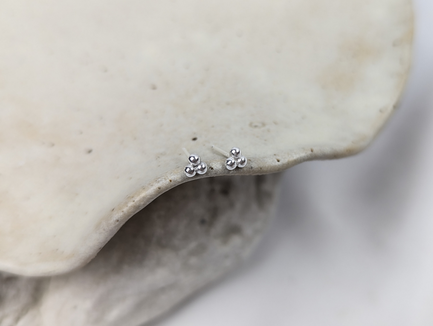 Mini Trio Bubble studs | Sterling silver