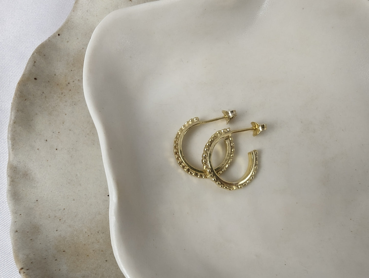 Small Pebble Hoops | Gold Plated