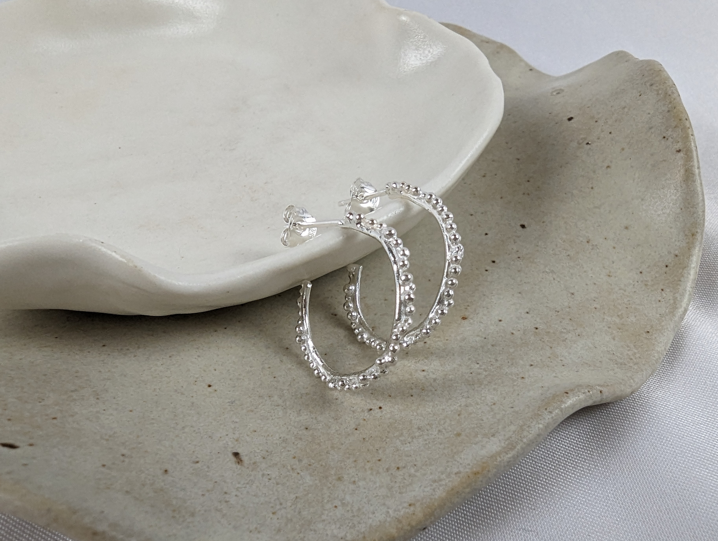 Granulation Hoops | Sterling Silver