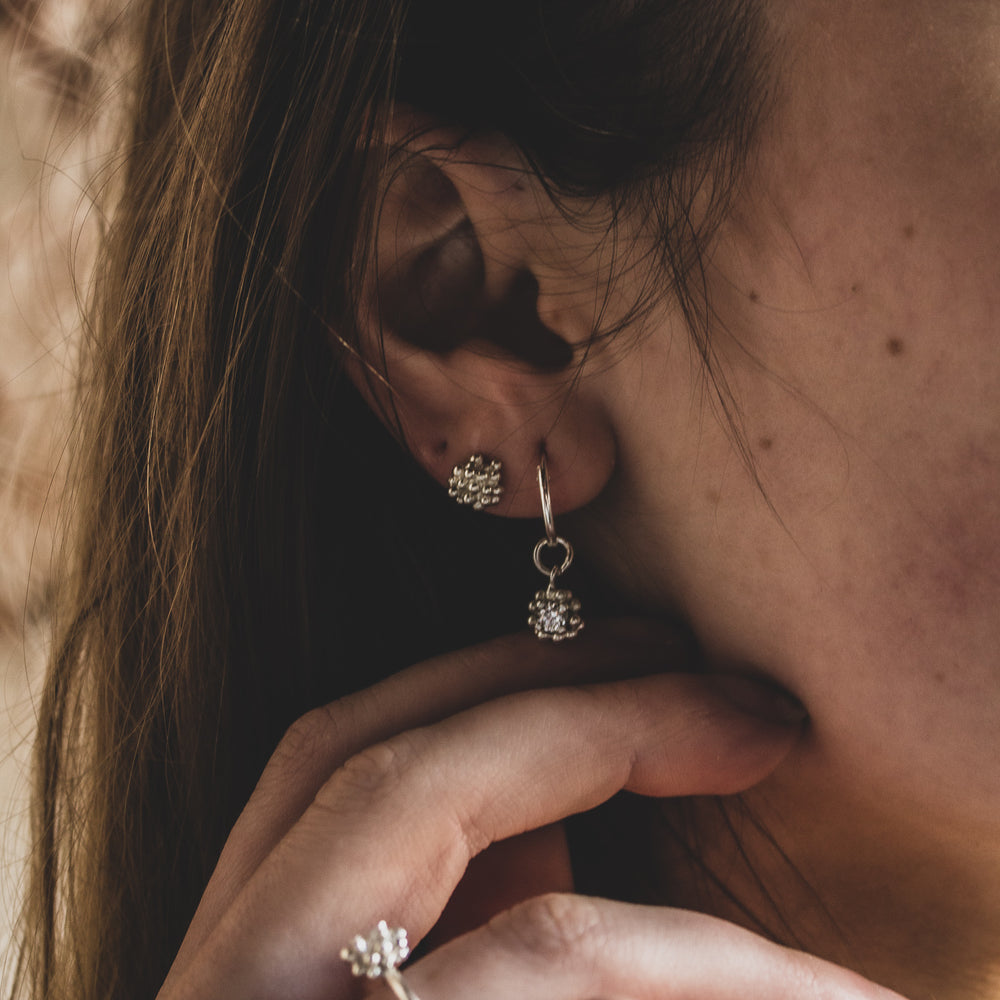 Cz Granulation Huggies | Sterling Silver - MILLY MAUNDER
