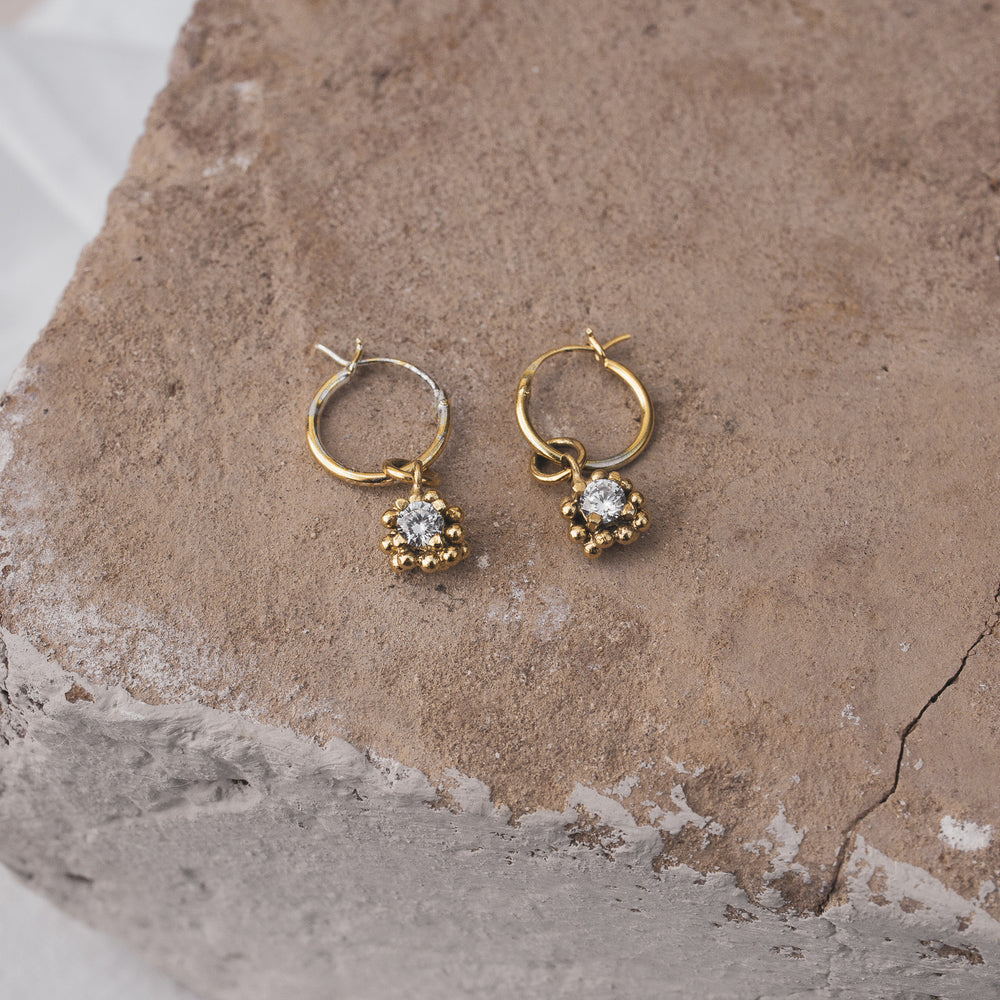 Cz Granulation Huggies | 18k Gold Plated - MILLY MAUNDER
