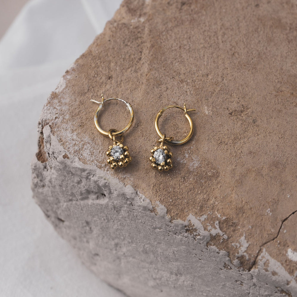 Cz Granulation Huggies | 18k Gold Plated - MILLY MAUNDER