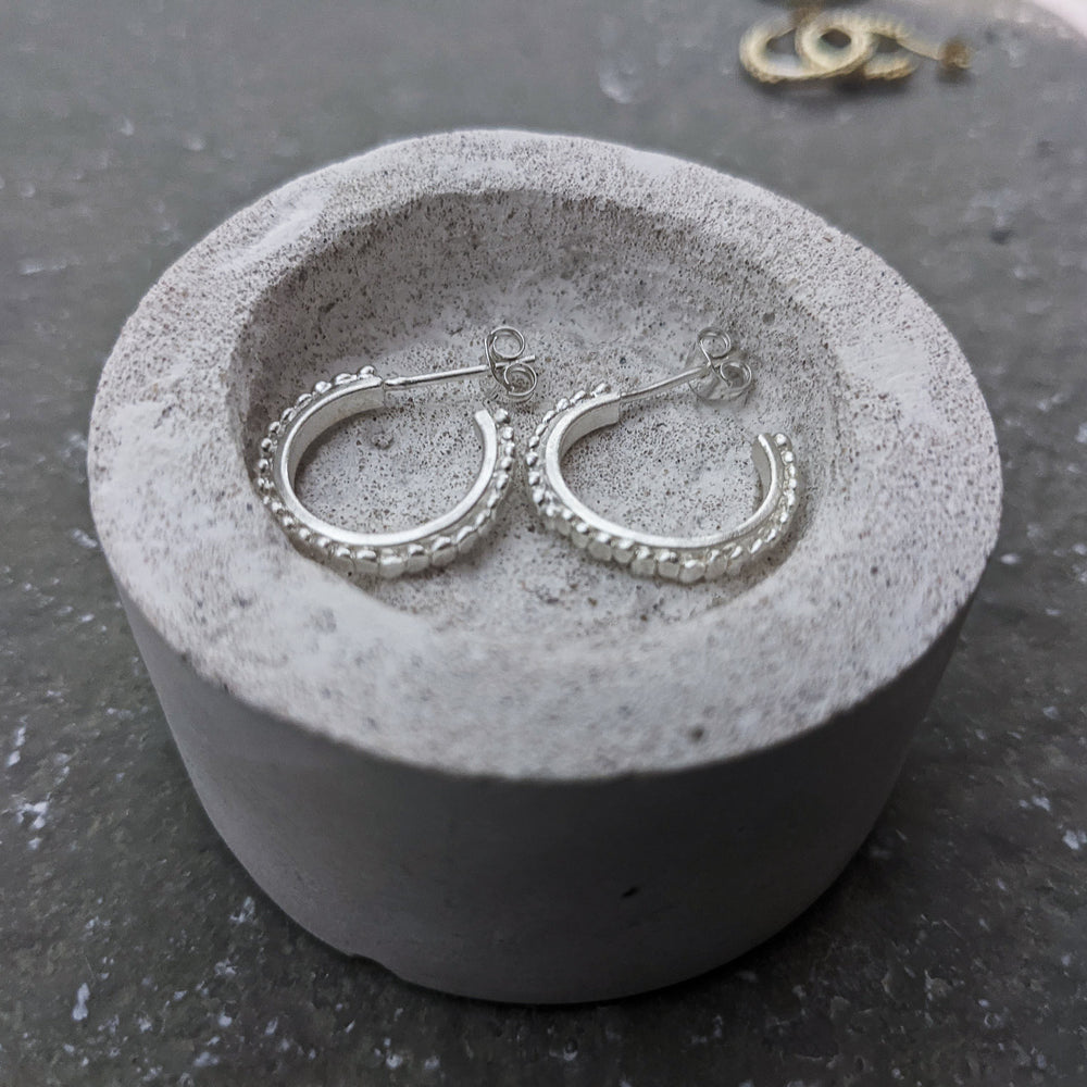 Small Pebble Hoops | Sterling Silver - Milly Maunder Designs