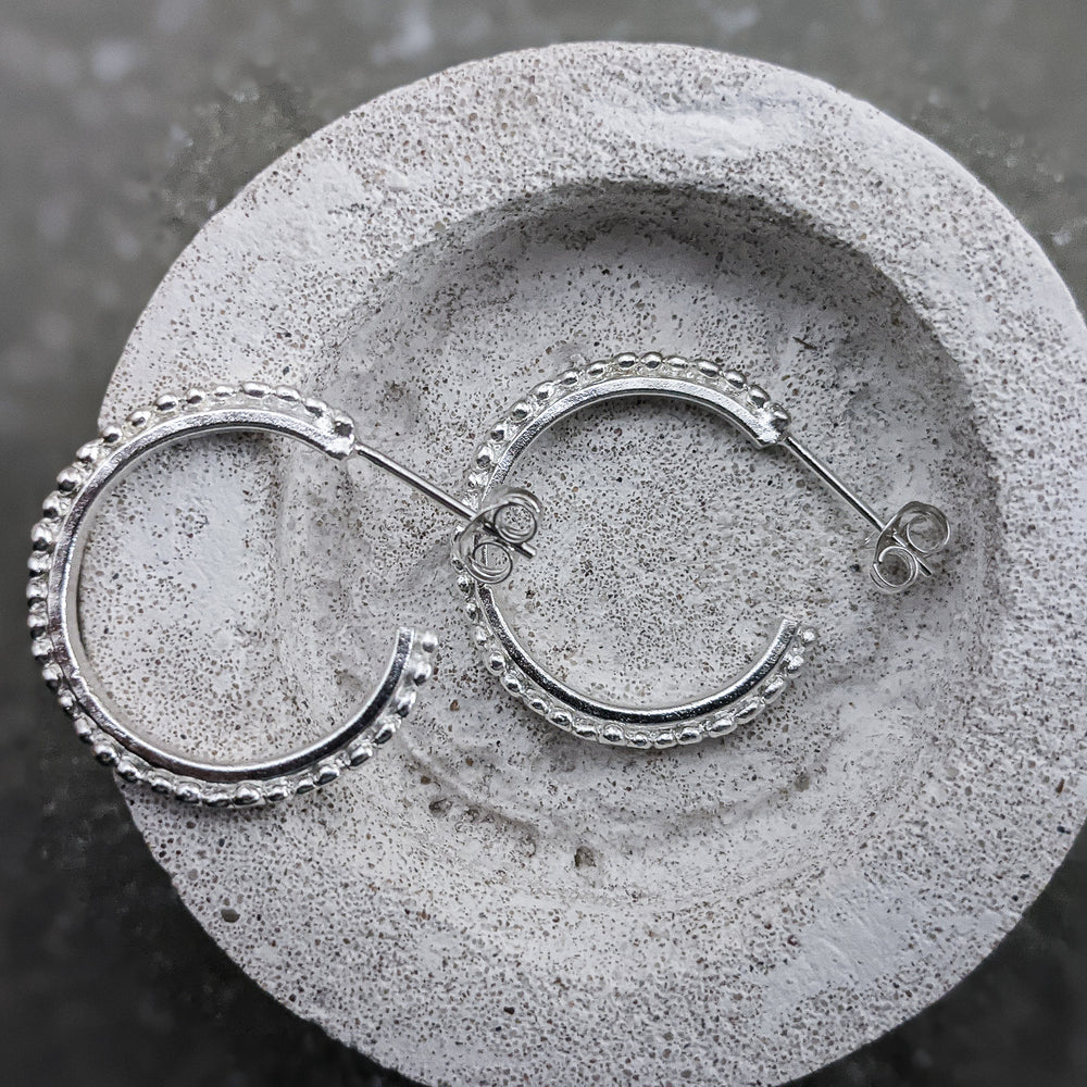 Medium Pebble Hoops | Sterling Silver - Milly Maunder Designs