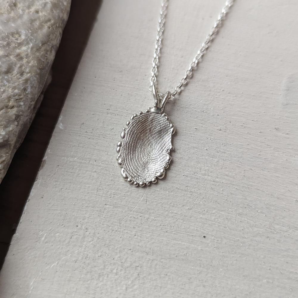 Fingerprint Disc Pendant | Sterling Silver - MILLY MAUNDER