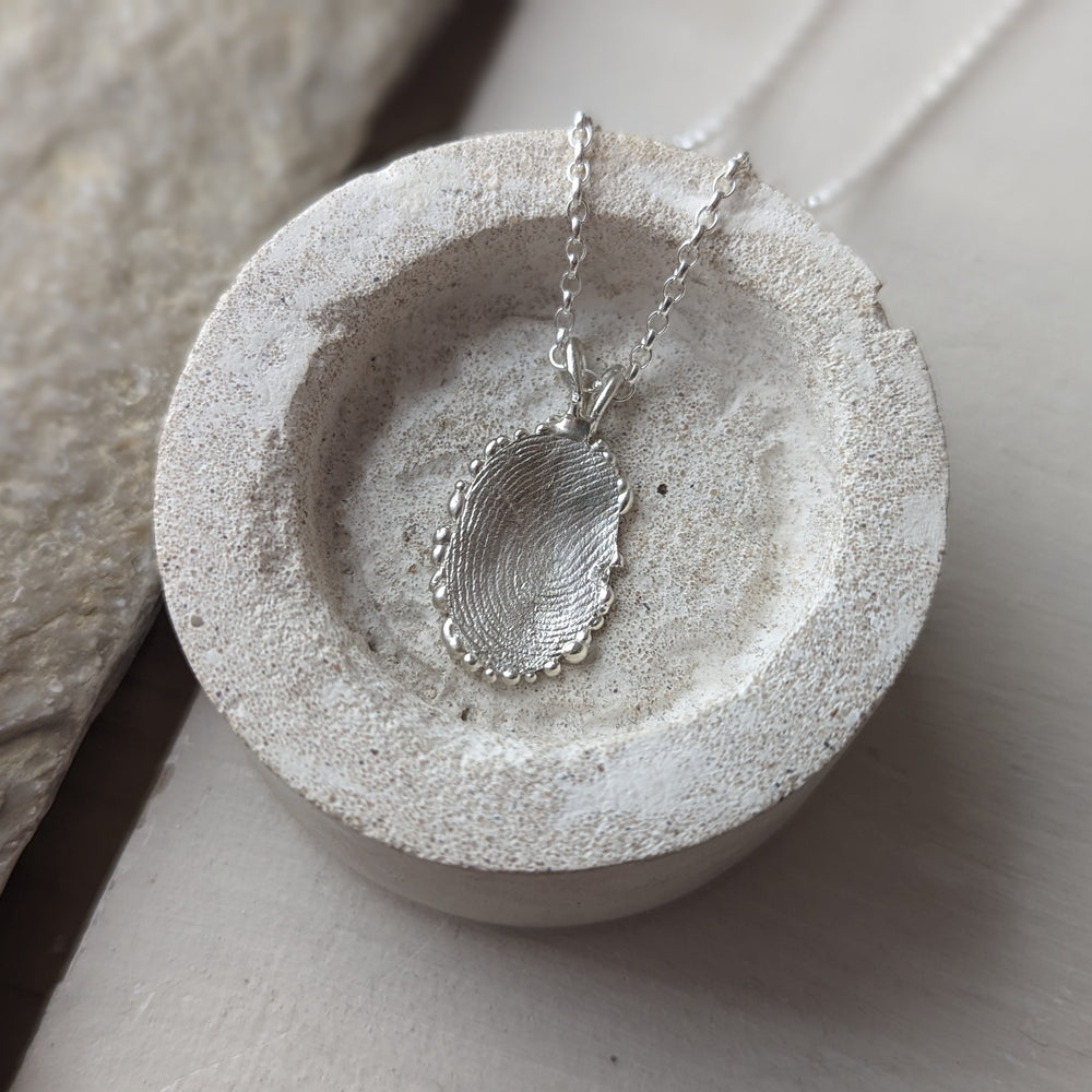 Fingerprint Disc Pendant | Sterling Silver - MILLY MAUNDER