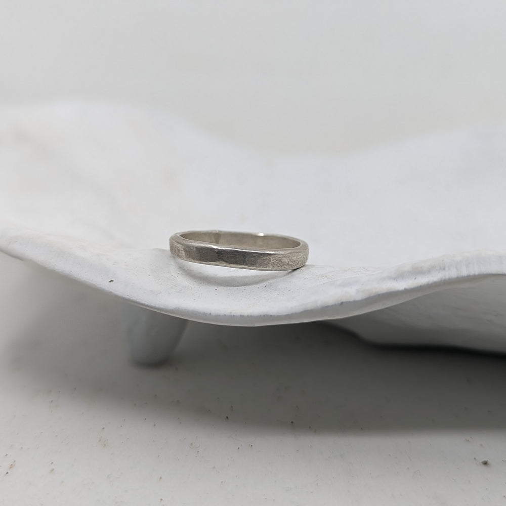 3.0 Forged Wedding Band | 9k white gold - MILLY MAUNDER
