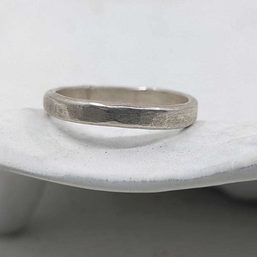 3.0 Forged Wedding Band | 9k white gold - MILLY MAUNDER