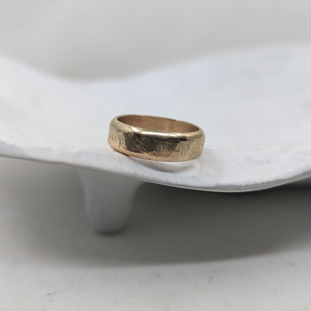 6.0 Forged Wedding Band | 9k Yellow Gold - MILLY MAUNDER