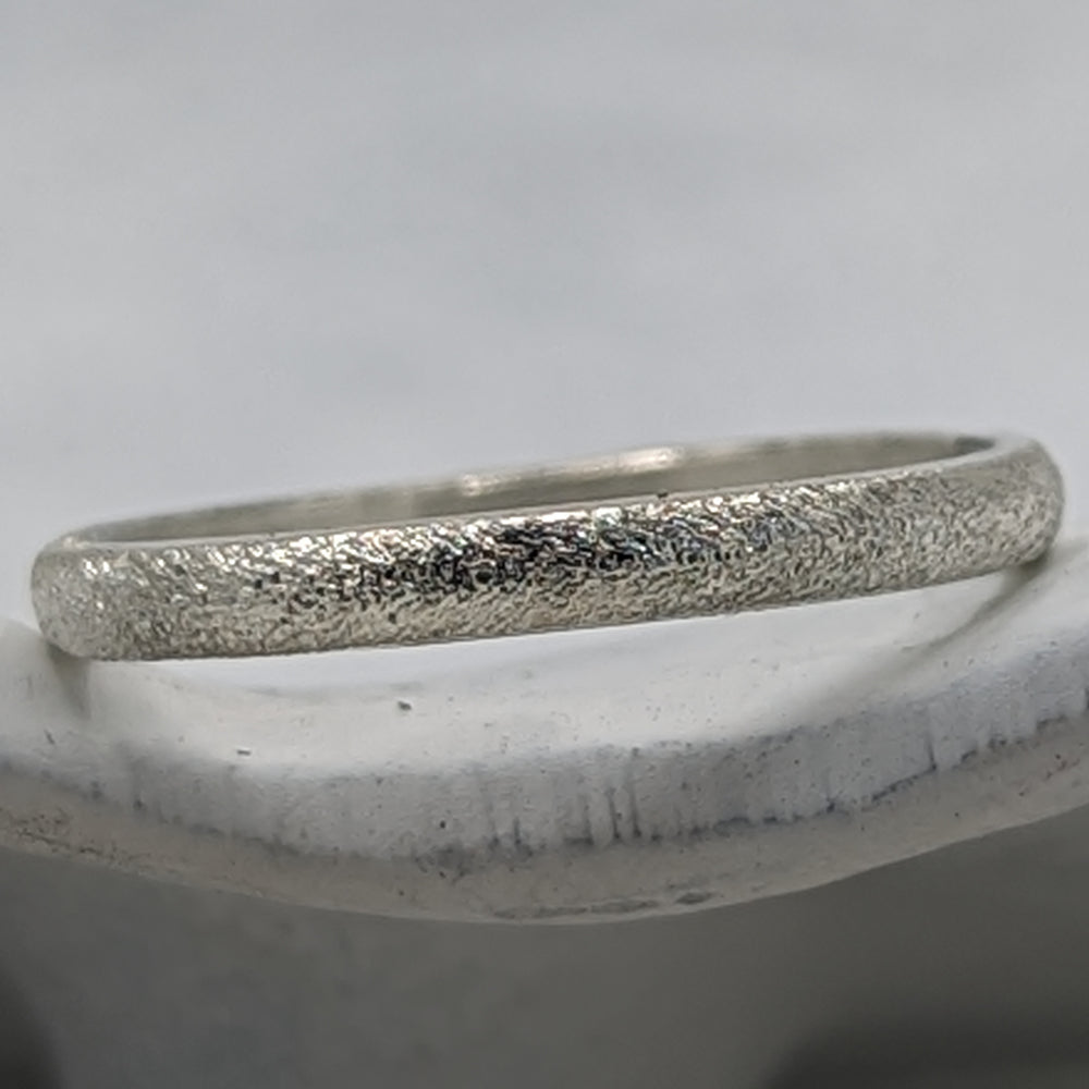2.3 Frosted Light Wedding Band | 9k white gold - MILLY MAUNDER