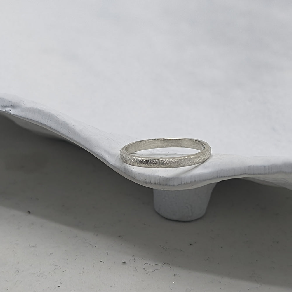2.3 Frosted Light Wedding Band | 9k white gold - MILLY MAUNDER