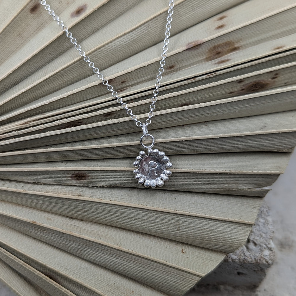 Small Granulated Disc Pendant | Sterling Silver - MILLY MAUNDER