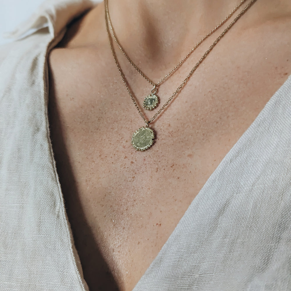 Small Granulated Disc Pendant | Gold Plated - MILLY MAUNDER