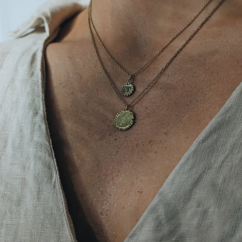 Large Granulation Disc Pendant | Gold Plated - MILLY MAUNDER