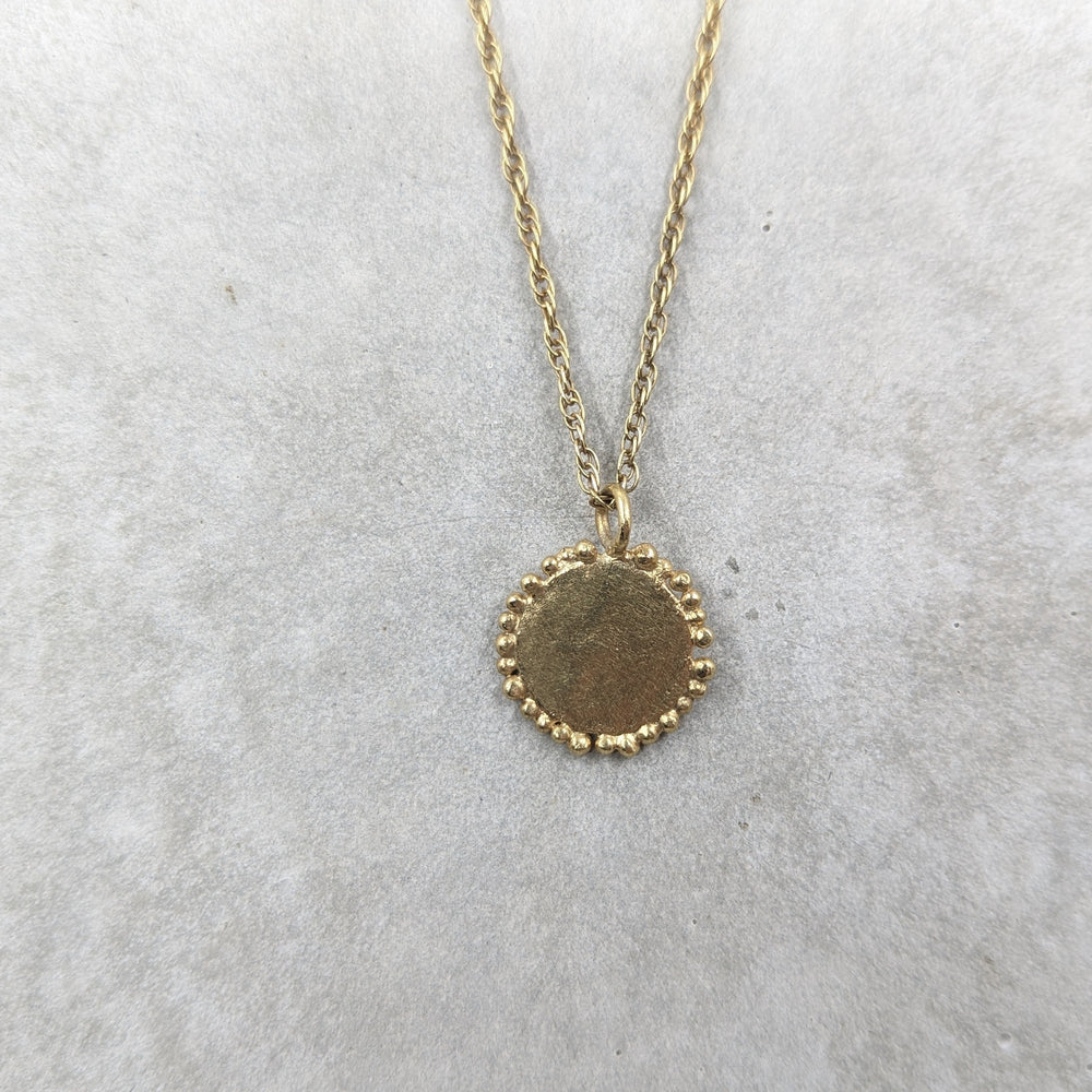 Large Granulation Disc Pendant | Gold Plated - MILLY MAUNDER