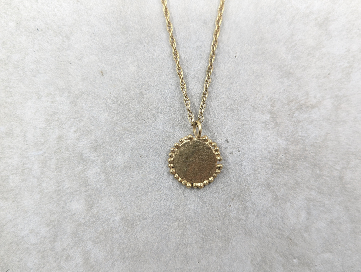 Large Granulation Disc Pendant | Gold Plated - MILLY MAUNDER