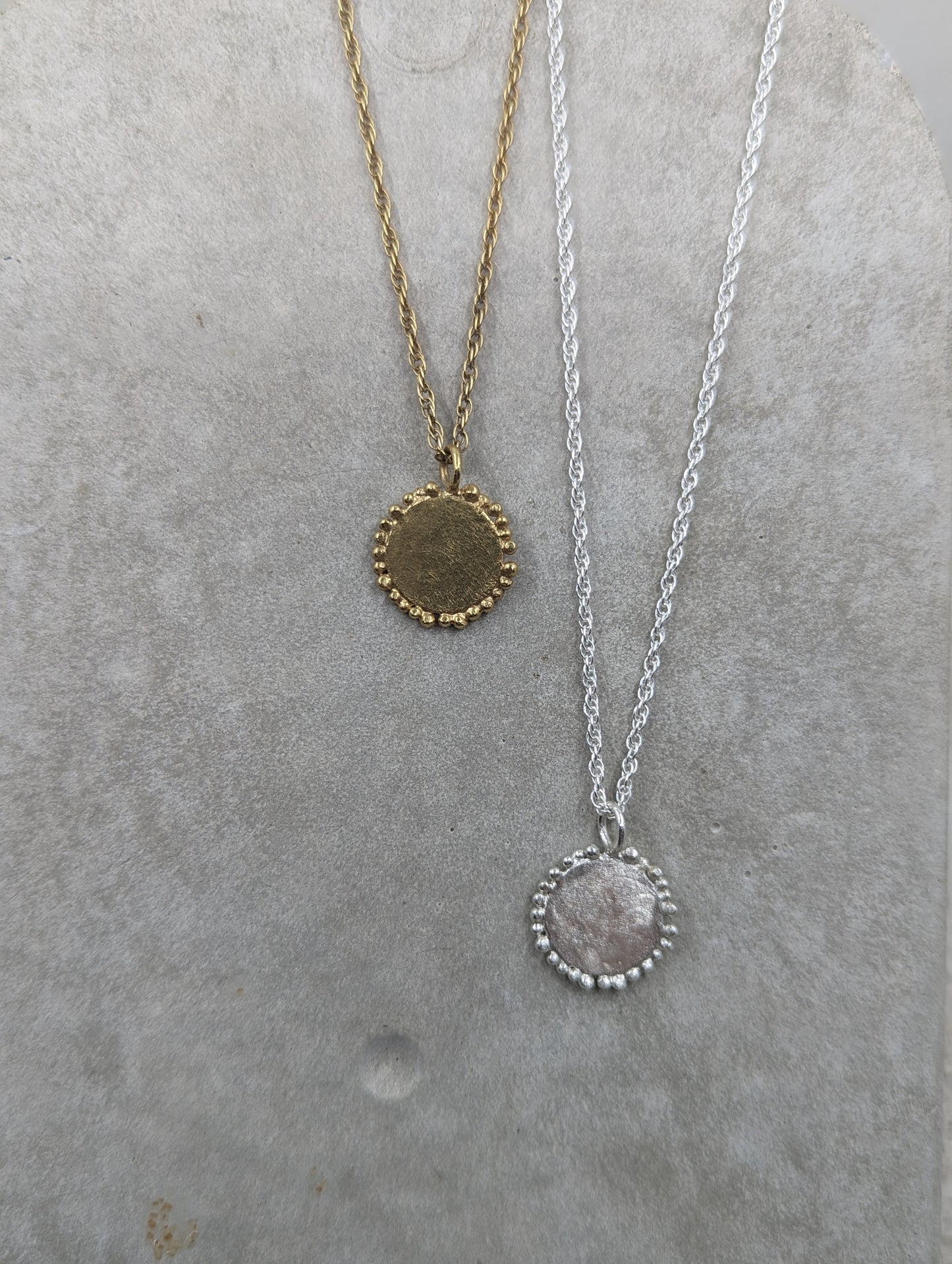 Large Granulation Disc Pendant | Gold Plated - MILLY MAUNDER